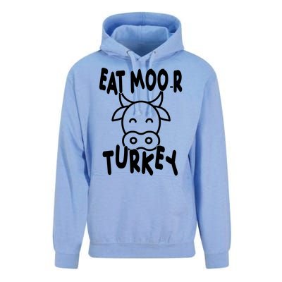 Funny Cow Eat More Turkey Thanksgiving Unisex Surf Hoodie