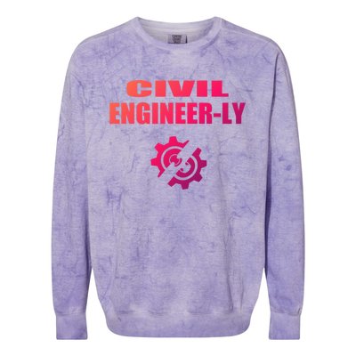 Funny Civil Engineer Student Nearly Engineer Major Pun Cool Gift Colorblast Crewneck Sweatshirt