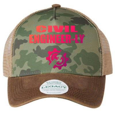 Funny Civil Engineer Student Nearly Engineer Major Pun Cool Gift Legacy Tie Dye Trucker Hat