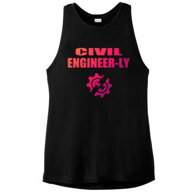 Funny Civil Engineer Student Nearly Engineer Major Pun Cool Gift Ladies PosiCharge Tri-Blend Wicking Tank