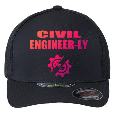 Funny Civil Engineer Student Nearly Engineer Major Pun Cool Gift Flexfit Unipanel Trucker Cap