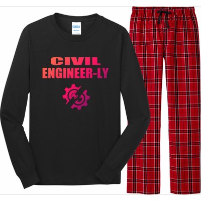 Funny Civil Engineer Student Nearly Engineer Major Pun Cool Gift Long Sleeve Pajama Set