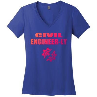 Funny Civil Engineer Student Nearly Engineer Major Pun Cool Gift Women's V-Neck T-Shirt