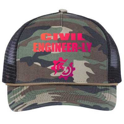 Funny Civil Engineer Student Nearly Engineer Major Pun Cool Gift Retro Rope Trucker Hat Cap