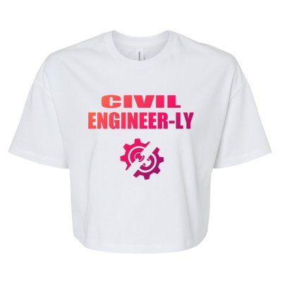 Funny Civil Engineer Student Nearly Engineer Major Pun Cool Gift Bella+Canvas Jersey Crop Tee