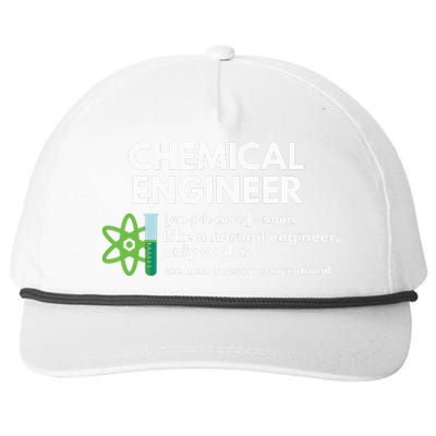 Funny Chemical Engineer Definition Engineering Snapback Five-Panel Rope Hat