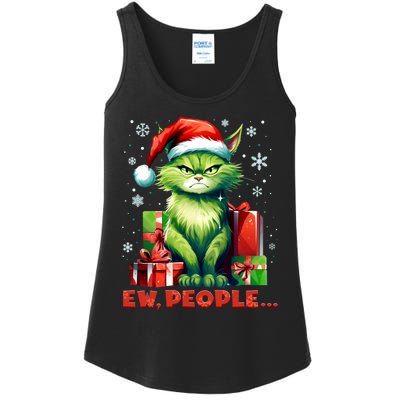 Funny Cat Ew People Christmas Xmas Santa Gift Ladies Essential Tank