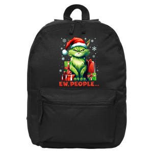 Funny Cat Ew People Christmas Xmas Santa Gift 16 in Basic Backpack