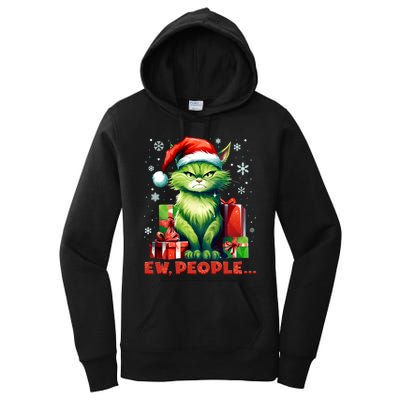 Funny Cat Ew People Christmas Xmas Santa Gift Women's Pullover Hoodie