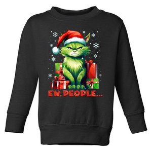 Funny Cat Ew People Christmas Xmas Santa Gift Toddler Sweatshirt