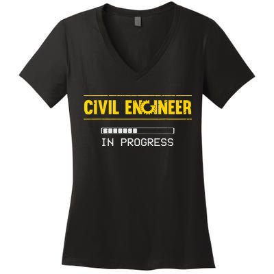 Funny Civil Engineer Engineering Gift Future Civil Engineer Women's V-Neck T-Shirt