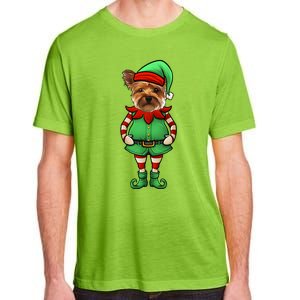 Funny Christmas Elf Yorkshire Terrier Dog Yorkie Cute Gift Adult ChromaSoft Performance T-Shirt