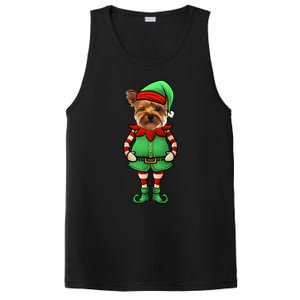 Funny Christmas Elf Yorkshire Terrier Dog Yorkie Cute Gift PosiCharge Competitor Tank