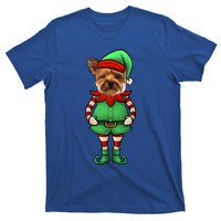 Funny Christmas Elf Yorkshire Terrier Dog Yorkie Cute Gift T-Shirt