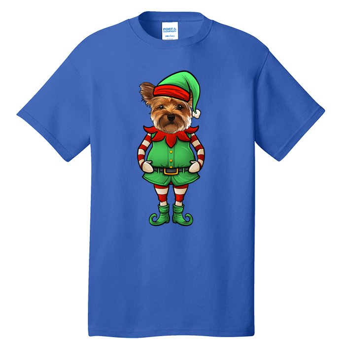 Funny Christmas Elf Yorkshire Terrier Dog Yorkie Cute Gift Tall T-Shirt