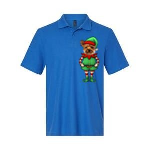 Funny Christmas Elf Yorkshire Terrier Dog Yorkie Cute Gift Softstyle Adult Sport Polo