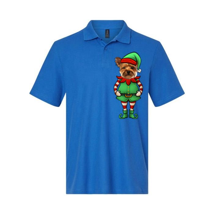 Funny Christmas Elf Yorkshire Terrier Dog Yorkie Cute Gift Softstyle Adult Sport Polo