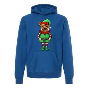 Funny Christmas Elf Yorkshire Terrier Dog Yorkie Cute Gift Premium Hoodie