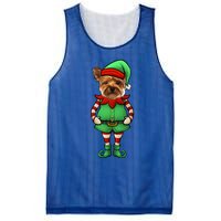 Funny Christmas Elf Yorkshire Terrier Dog Yorkie Cute Gift Mesh Reversible Basketball Jersey Tank