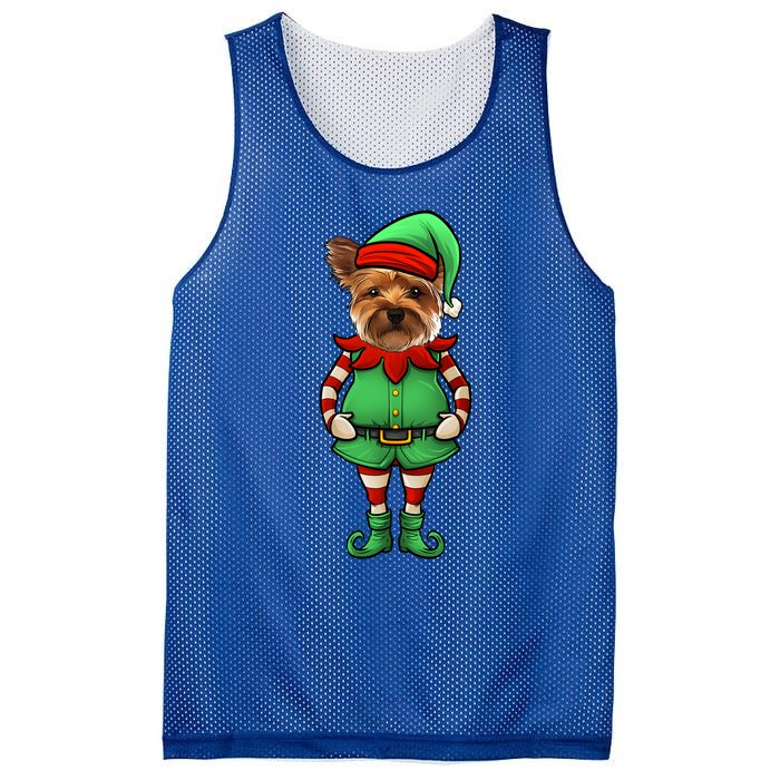 Funny Christmas Elf Yorkshire Terrier Dog Yorkie Cute Gift Mesh Reversible Basketball Jersey Tank