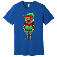 Funny Christmas Elf Yorkshire Terrier Dog Yorkie Cute Gift Premium T-Shirt