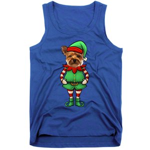 Funny Christmas Elf Yorkshire Terrier Dog Yorkie Cute Gift Tank Top