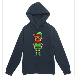 Funny Christmas Elf Yorkshire Terrier Dog Yorkie Cute Gift Urban Pullover Hoodie