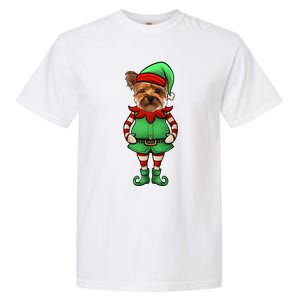 Funny Christmas Elf Yorkshire Terrier Dog Yorkie Cute Gift Garment-Dyed Heavyweight T-Shirt