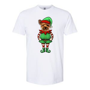 Funny Christmas Elf Yorkshire Terrier Dog Yorkie Cute Gift Softstyle CVC T-Shirt