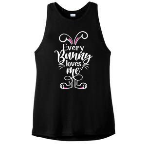 Funny Cute Easter Every Bunny Loves Me Ladies PosiCharge Tri-Blend Wicking Tank