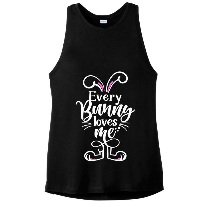 Funny Cute Easter Every Bunny Loves Me Ladies PosiCharge Tri-Blend Wicking Tank