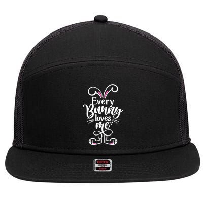 Funny Cute Easter Every Bunny Loves Me 7 Panel Mesh Trucker Snapback Hat