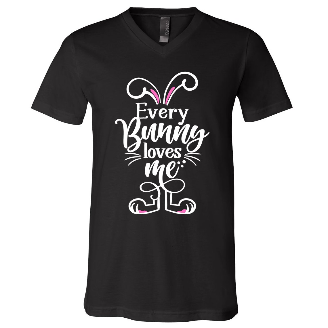 Funny Cute Easter Every Bunny Loves Me V-Neck T-Shirt