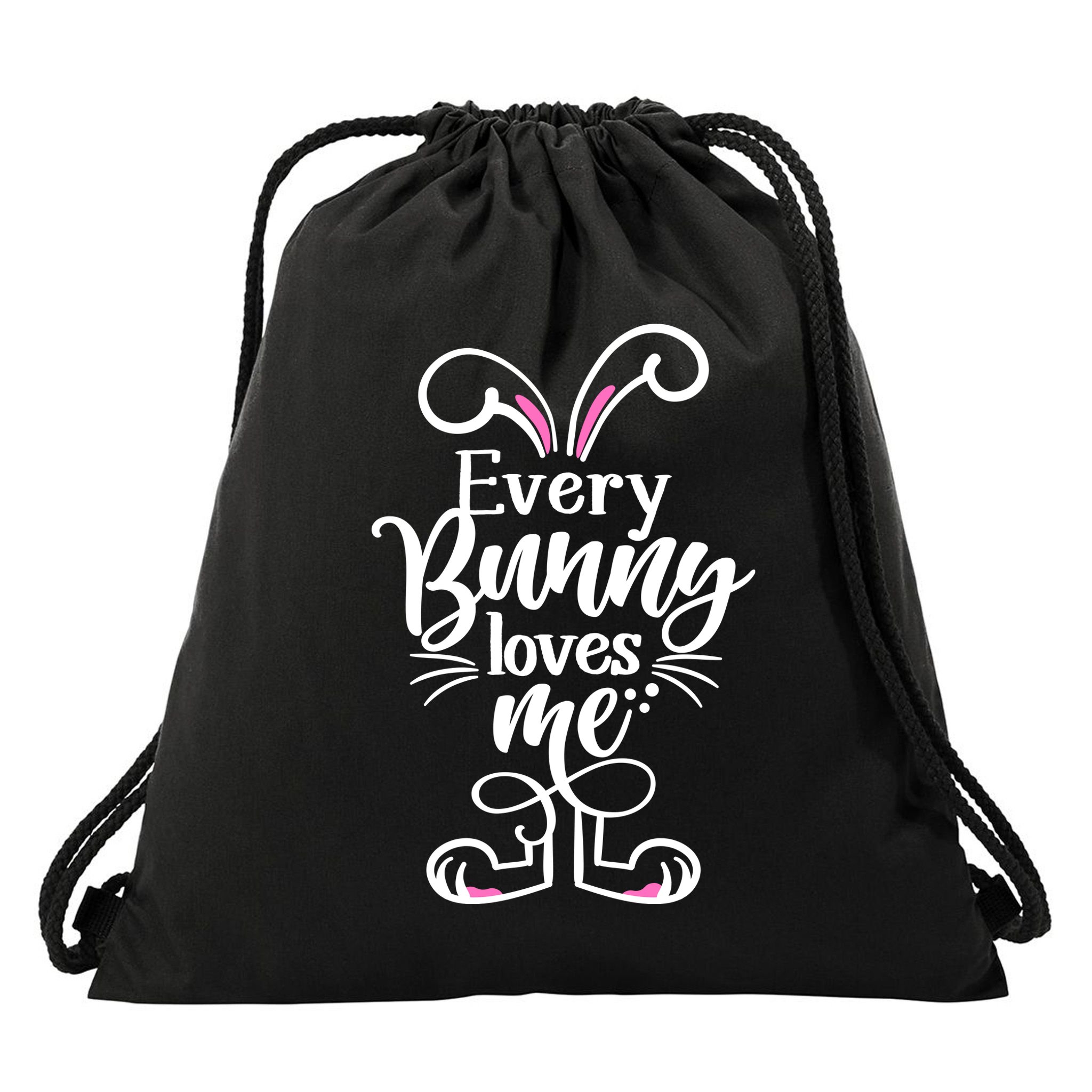 Funny Cute Easter Every Bunny Loves Me Drawstring Bag