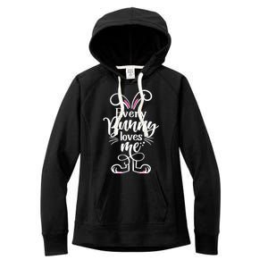 Funny Cute Easter Every Bunny Loves Me Women's Fleece Hoodie