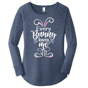 Funny Cute Easter Every Bunny Loves Me Women's Perfect Tri Tunic Long Sleeve Shirt