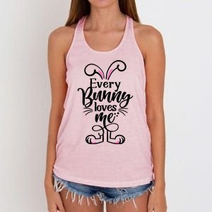 Funny Cute Easter Every Bunny Loves Me Women's Knotted Racerback Tank