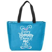 Funny Cute Easter Every Bunny Loves Me Zip Tote Bag