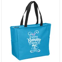 Funny Cute Easter Every Bunny Loves Me Zip Tote Bag