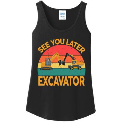 Funny Construction Excavator Ladies Essential Tank