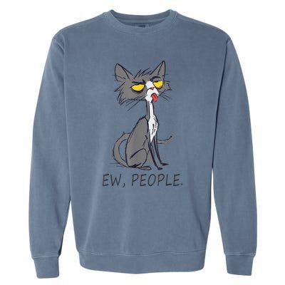 Funny Cat Ew People Meowy Cat Lovers  Wo Gifts Garment-Dyed Sweatshirt