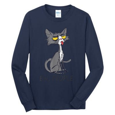 Funny Cat Ew People Meowy Cat Lovers  Wo Gifts Tall Long Sleeve T-Shirt