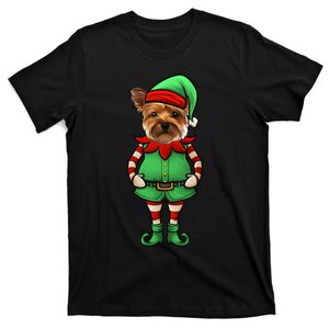 Funny Christmas Elf Yorkshire Terrier Dog Yorkie T-Shirt