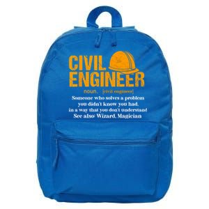 Funny Civil Engineer Definition Funny Gift 16 in Basic Backpack