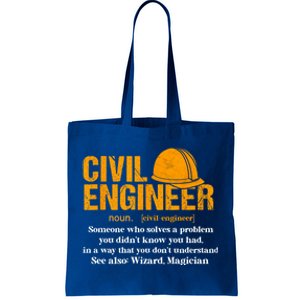 Funny Civil Engineer Definition Funny Gift Tote Bag