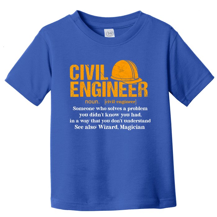 Funny Civil Engineer Definition Funny Gift Toddler T-Shirt