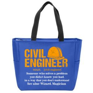 Funny Civil Engineer Definition Funny Gift Zip Tote Bag