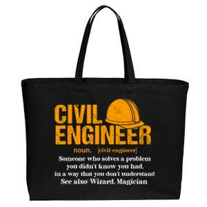 Funny Civil Engineer Definition Funny Gift Cotton Canvas Jumbo Tote