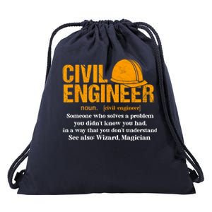 Funny Civil Engineer Definition Funny Gift Drawstring Bag