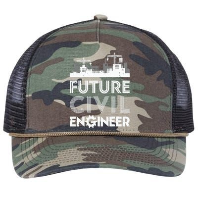 Future Civil Engineer Men Women Engineering Student Gifts Retro Rope Trucker Hat Cap